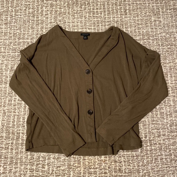 Cropped Drop Shoulder Ann Taylor Cardigan - Picture 1 of 3